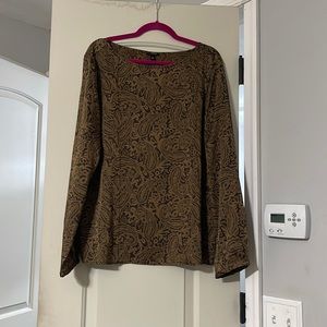 Ann Taylor Brown Paisley Blouse